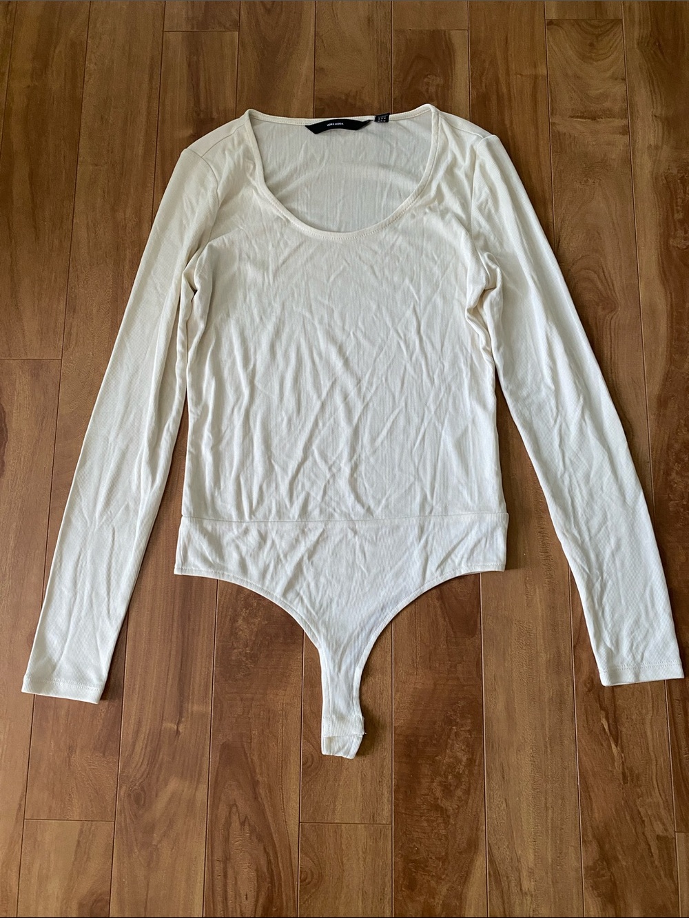 Vero Moda Long Sleeve Scoop Neck Bodysuit - Cream